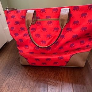 Stella & Dot Getaway Expandable Elephant Print Tote